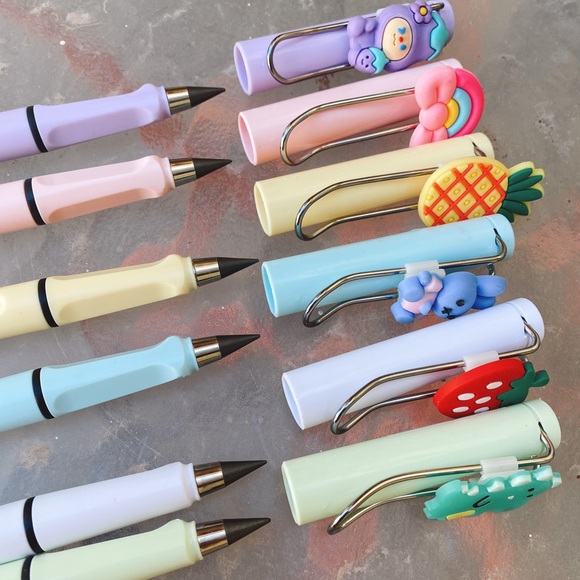 NWT -SET CUTE PENCIL - INFINITE PENCIL - COLORFUL PASTEL COLOR - 6 PCS - - Picture 5 of 6